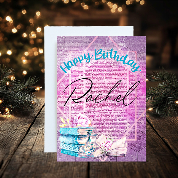 Personalised Book Lover Greetings Card: for any occasion - Rainbowprint.uk