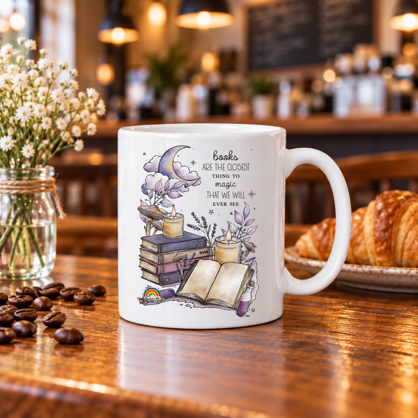 Personalised Book Magic Mug, Custom Name or Message, 11oz Ceramic Coffee Cup (Dishwasher Safe) - Rainbowprint.uk