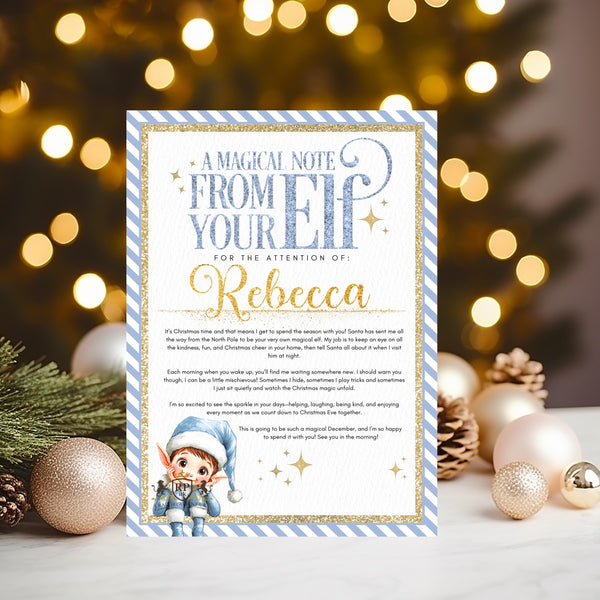 Personalised Elf Note Certificate - Christmas Keepsake - Rainbowprint.uk