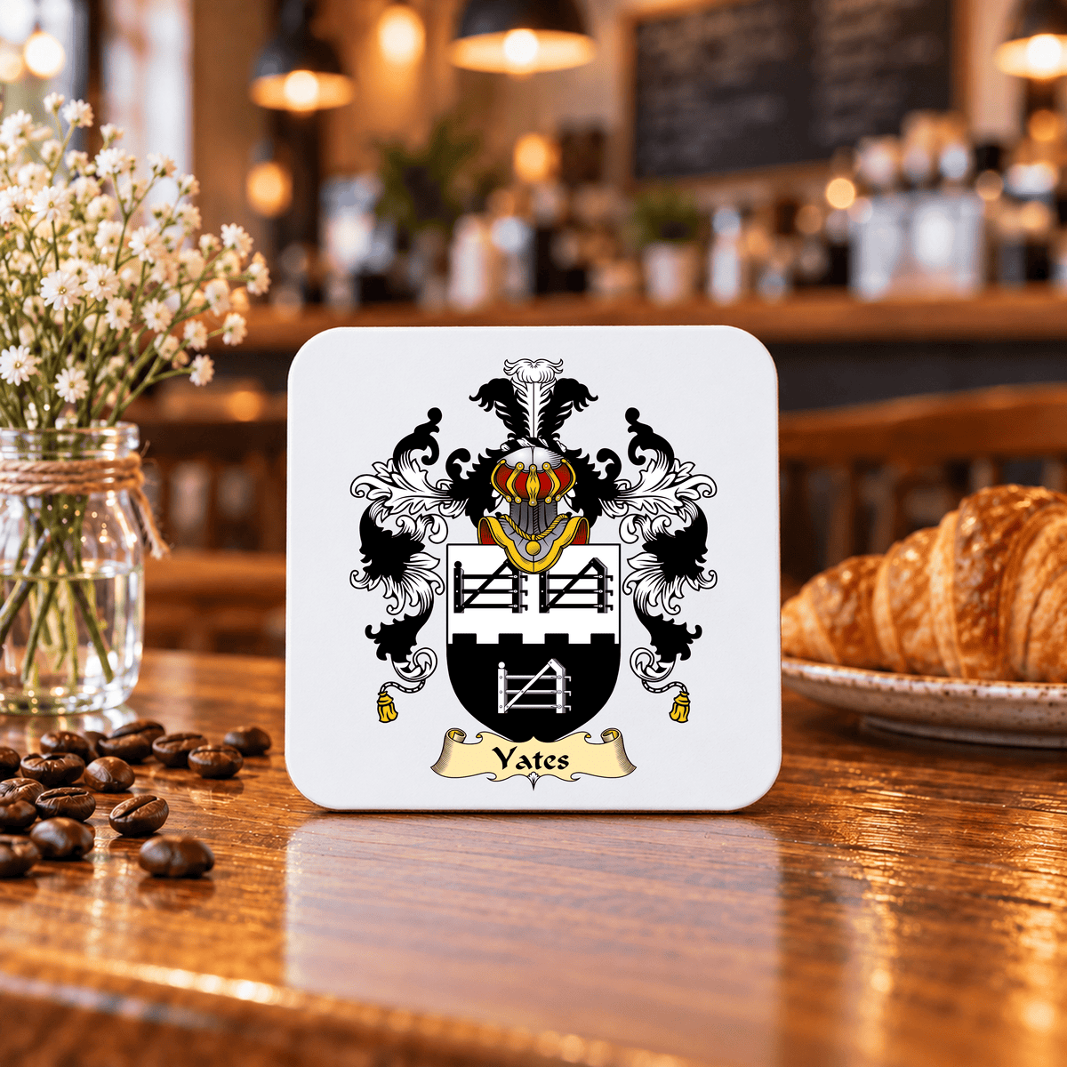 Personalised Family Crest Coasters: Heraldry Art, Surname Gifts - Rainbowprint.uk