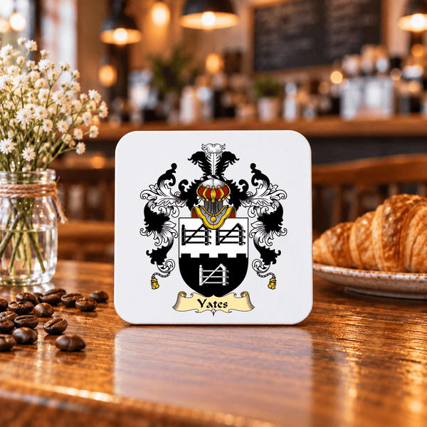Personalised Family Crest Coasters: Heraldry Art, Surname Gifts - Rainbowprint.uk