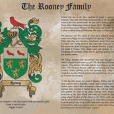 Personalised Family Crest Print: Surname History, Heraldry Art (A4 Unframed) - Rainbowprint.uk