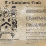 Personalised Family Crest Print: Surname History, Heraldry Art (A4 Unframed) - Rainbowprint.uk
