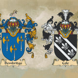 Personalised Family Crest Print: Surname History, Heraldry Art (A4 Unframed) - Rainbowprint.uk
