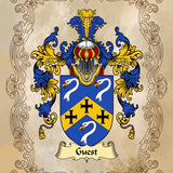 Personalised Family Crest Print: Surname History, Heraldry Art, unframed, Ideal Christmas Gift - Rainbowprint.uk