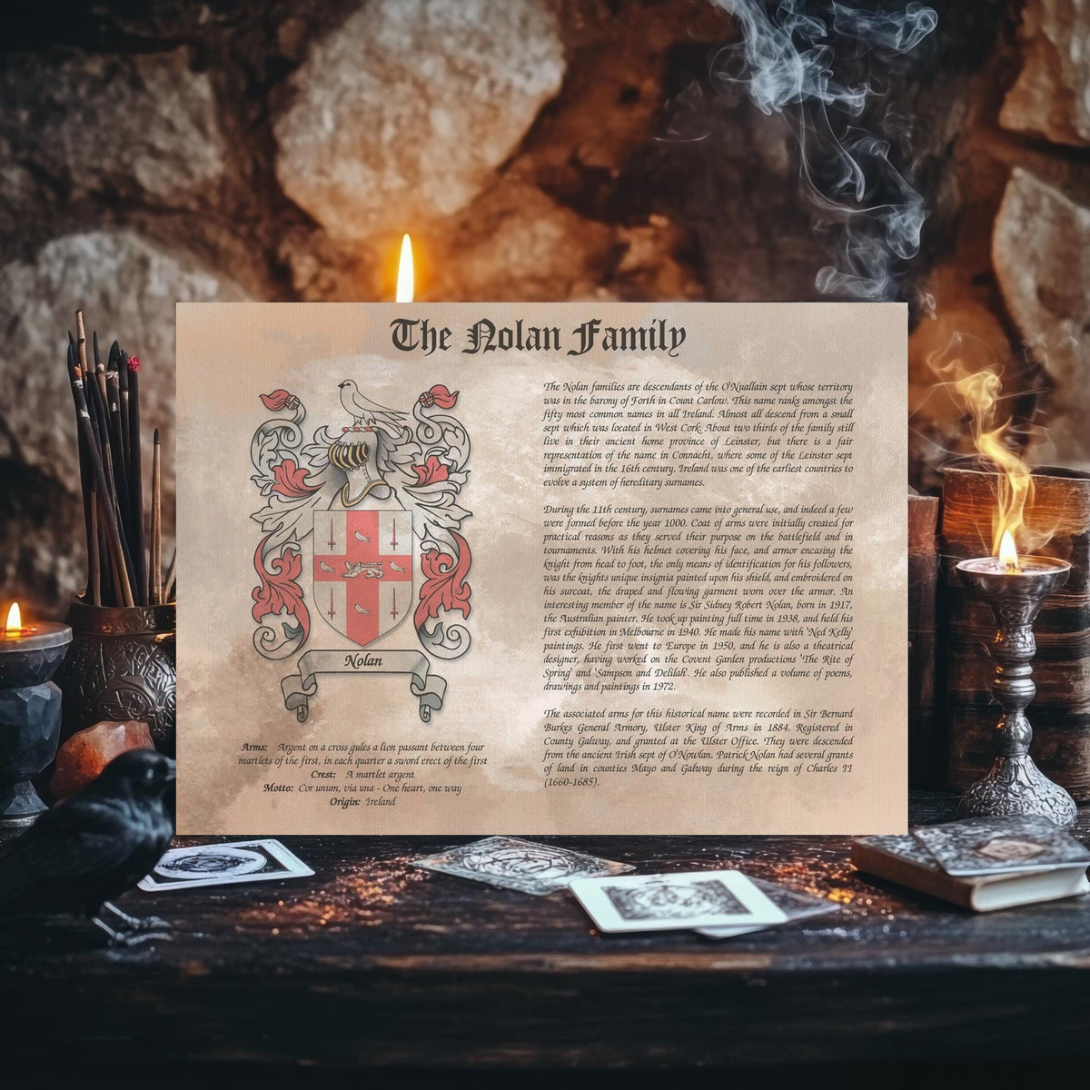 Personalised Family Crest & Surname History Print: Unique Heritage Christmas Gift, unframed - Rainbowprint.uk