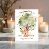 Personalised Fox Family Tree Print: Boho A4 Wall Art - Rainbowprint.uk