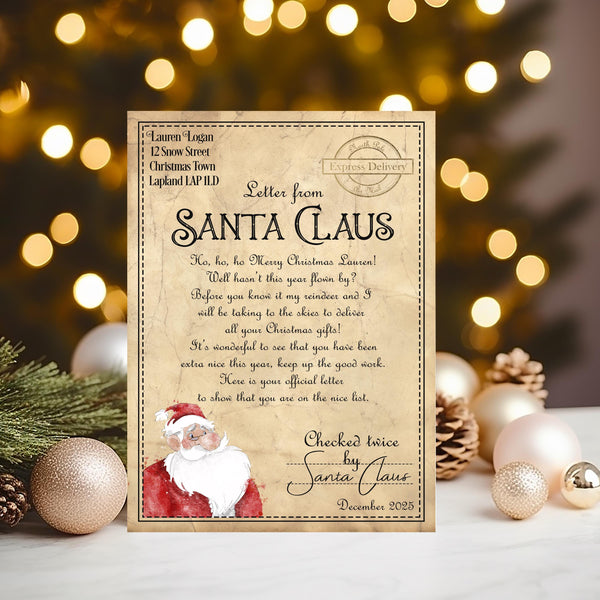 Personalised Letter from Santa, Wax Seal, Christmas Keepsake - Rainbowprint.uk