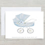 Personalised New Baby Pram Card: Blue or Pink Congratulations - Rainbowprint.uk
