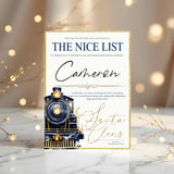 Personalised Santa's Nice List Certificate – Steam Train Keepsake - Rainbowprint.uk