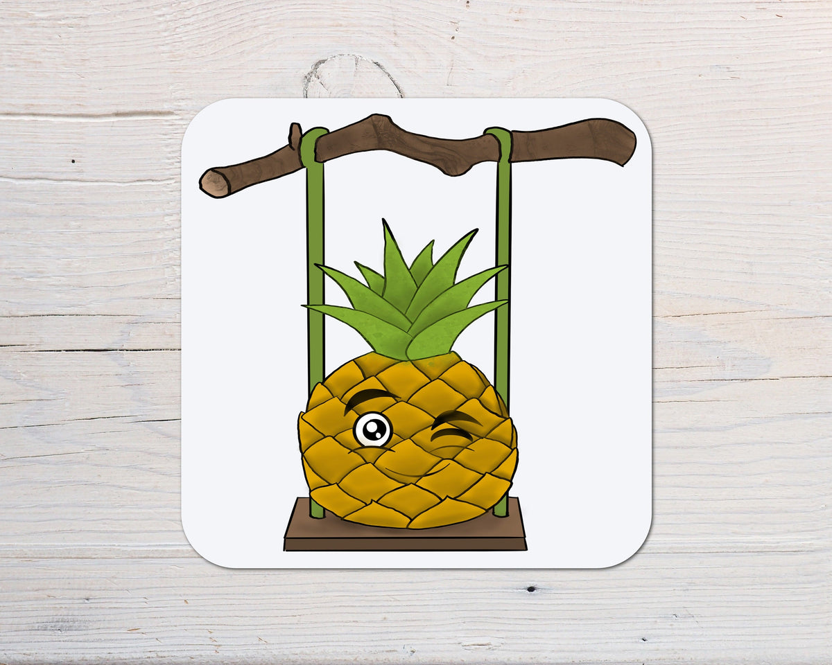 Pineapple Cheeky Coaster Gift: can be personalised - Rainbowprint.uk