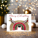 Reindeer Jingle Bells Christmas Card: can be personalised - Rainbowprint.uk