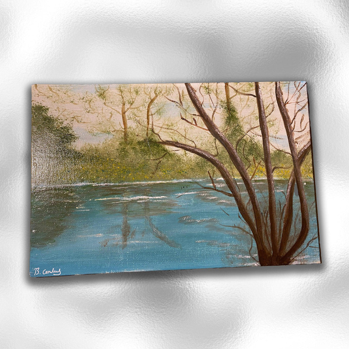 River Roots Original 30x20cm Painted Canvas - Rainbowprint.uk
