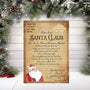 Personalised Santa Clause Christmas letter for children with vintage design and festive pinecone decoration