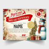 Santa's Good List Personalised Certificate: Christmas 2026 Keepsake - Rainbowprint.uk