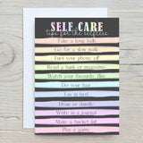 Self - Care Motivational A5 Greetings Card, Birthdays, Motivating, Get Well, Any Occasion - Rainbowprint.uk