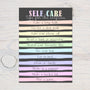 Self Care Motivational Glossy A4 Wall Print - for Bedrooms, Office, Study, Work - List of Motivational Sayings - Love Yourself - Rainbowprint.uk