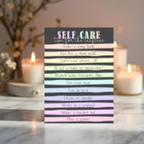 Self Care Tips A4 Glossy Print: Motivational Wall Art - Rainbowprint.uk