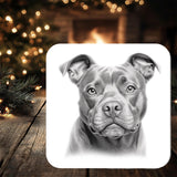 Staffy Dog Coaster Gift: Staffordshire Bull Terrier, can be personalised - Rainbowprint.uk