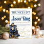 Steam Train Nice List Certificate from Santa Claus at the North Pole personalised 2025 Keepsake - help them believe in Santa - Pink or Navy - Rainbowprint.uk