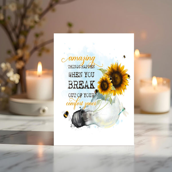 Sunflower Motivational Print – Inspirational A4 Wall Art - Rainbowprint.uk