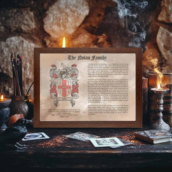 Surname History & Coat of Arms Print: Family Heritage Keepsake - Rainbowprint.uk