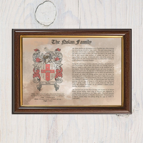 Surname History with Coat of Arms, Heraldry, Genealogy, Family Name, Family Crest, Surname Origin, Name History Wall Print, Christmas Gift - Rainbowprint.uk