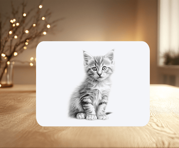 Tabby Kitten/Cat Mousemat personalised with any name or message - Rainbowprint.uk