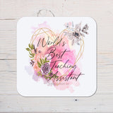 Teaching Assistant Coaster Gift: personalised for a great TA - Rainbowprint.uk