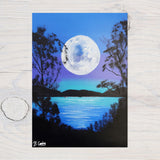 Teal Moon A4 Print on 260gsm Glossy Art Card, ideal Wall Decor - Rainbowprint.uk