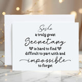 Thank You Secretary Greetings Card: can be Personalised - Rainbowprint.uk