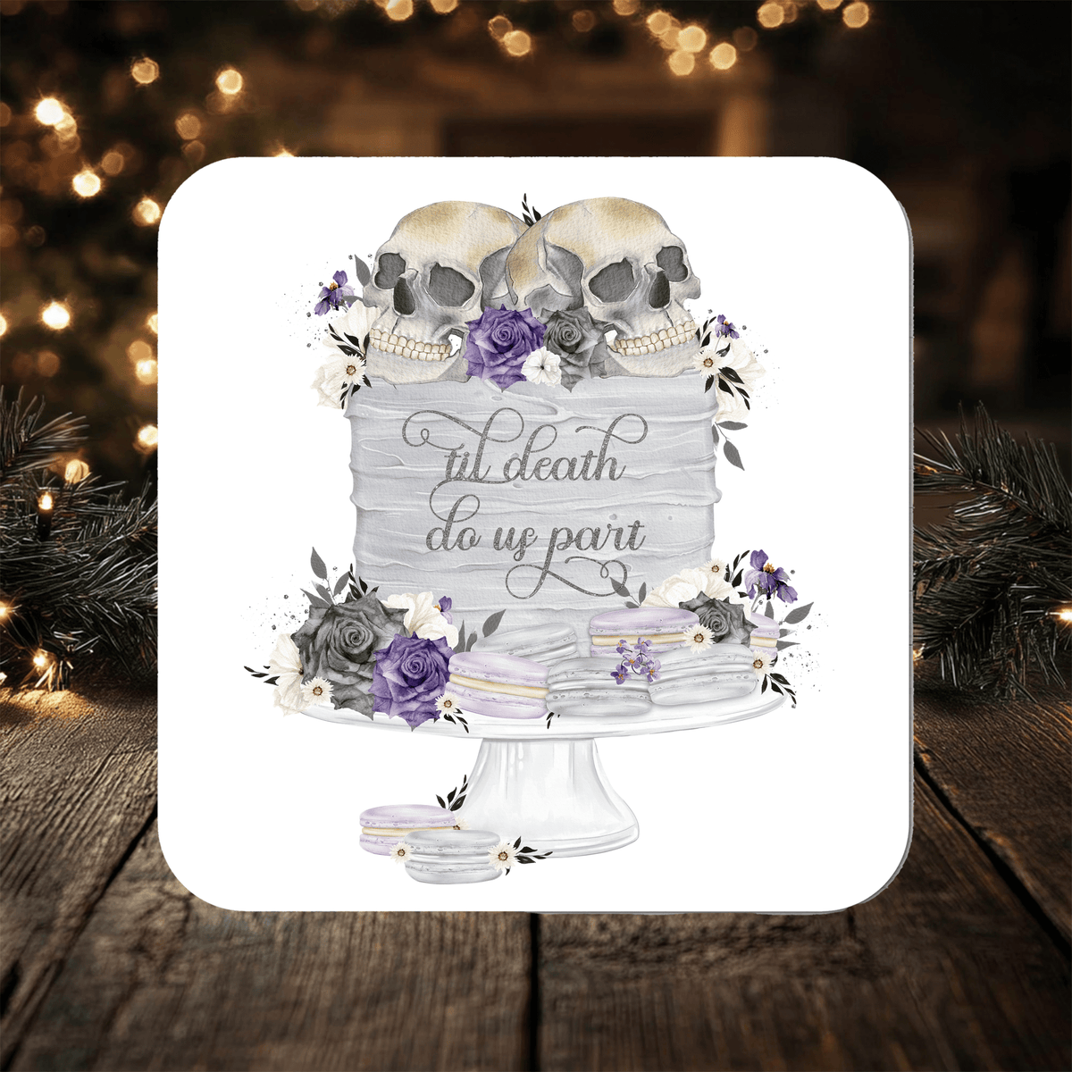 Till Death Do us Part Wedding/Anniversary Coaster personalised with any wording - Rainbowprint.uk