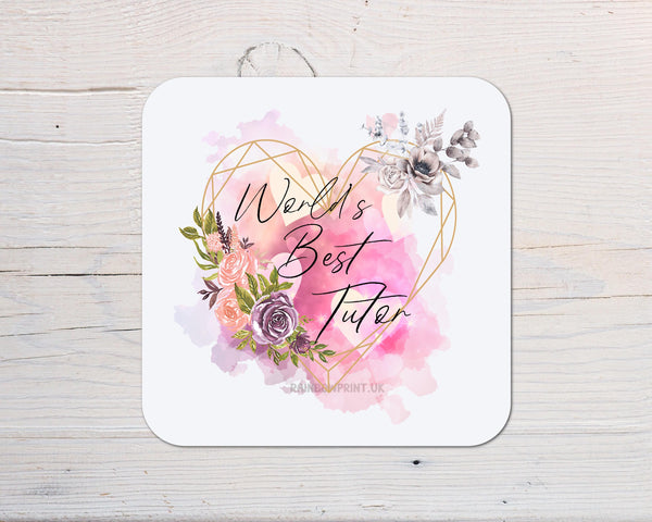Tutor Coaster Gift: can be personalised - Rainbowprint.uk