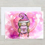 Valentines Gnome with heart A5 Glossy Personalised Card, with any name printed on the front, pretty pink design - Rainbowprint.uk