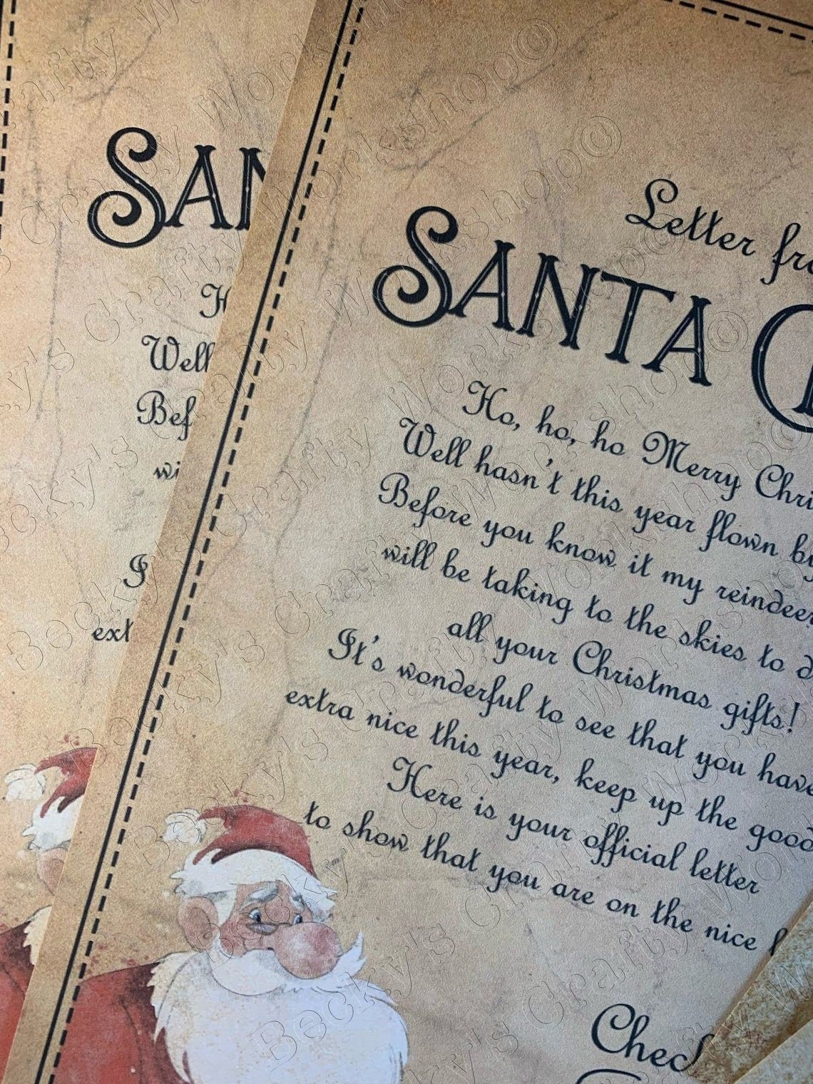 Vintage Letter from Santa: personalised with any name - Rainbowprint.uk