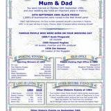 Wedding Anniversary Personalised A4 Print: News, Facts & Figures from Your Wedding Date - Rainbowprint.uk