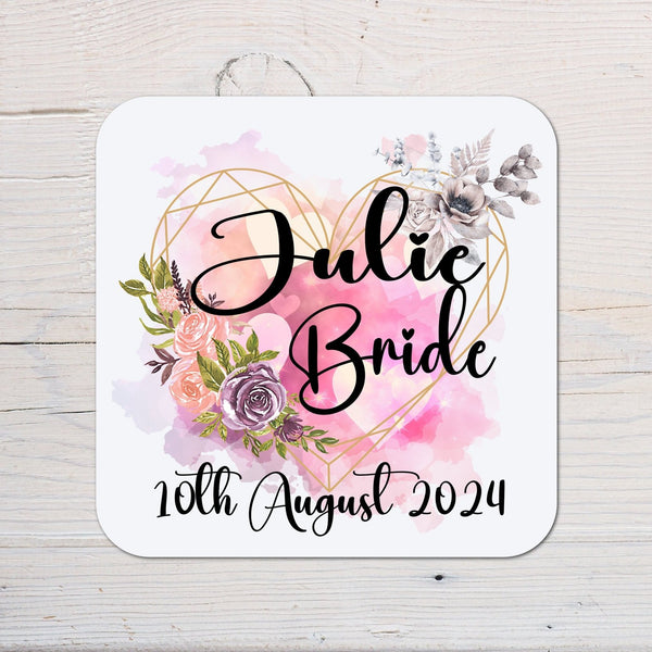 Wedding Coaster for Bride, Engagement, Bridesmaid, Maid of Honour, Guest, Wedding Shower, Hen Do, Gift, Seating Plan - Rainbowprint.uk