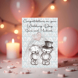 Wedding Day Personalised Greetings Card: any wording on the front - Rainbowprint.uk