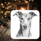 Whippet Dog Coaster: personalised with any wording - Rainbowprint.uk