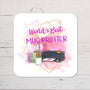 World's Best Mug Printer Coaster personalised with any wording, crafters, sublimation, vinyl gift, pink or blue design - Rainbowprint.uk
