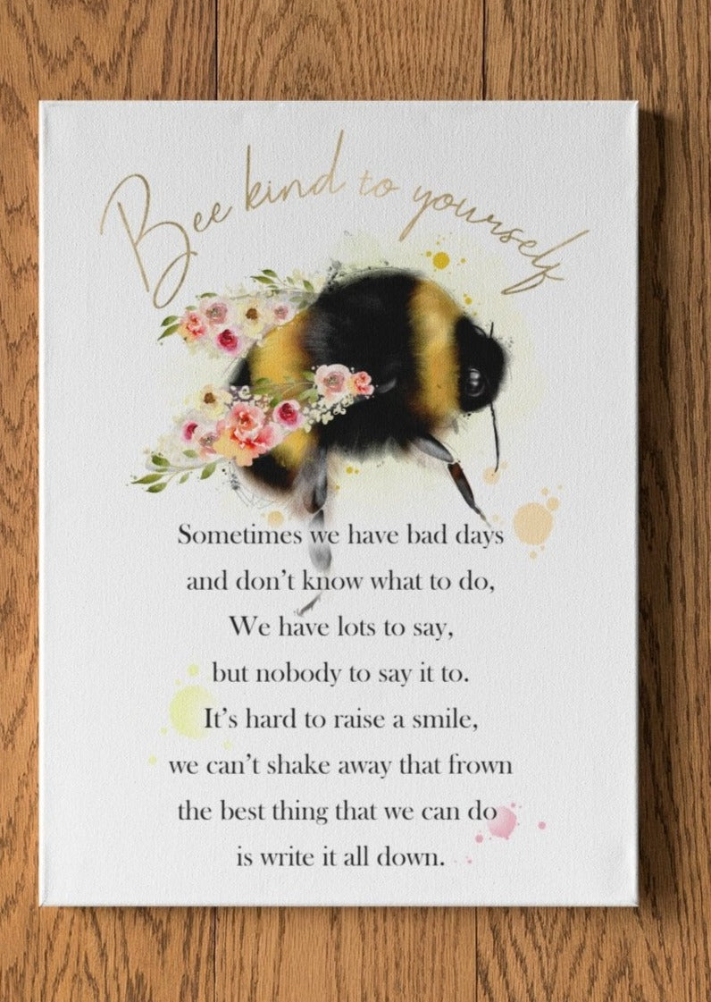 Bee Kind To Yourself Verse A4 Print - rainbowprintshop