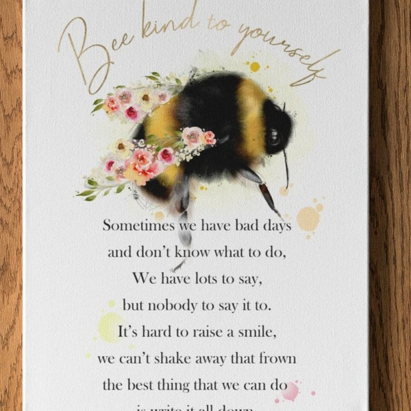 Bee Kind To Yourself Verse A4 Print - rainbowprintshop