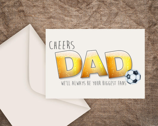 Cheers Dad Father's Day Card for Dad - or Birthday A5 Glossy Greetings Card - Rainbowprint.uk