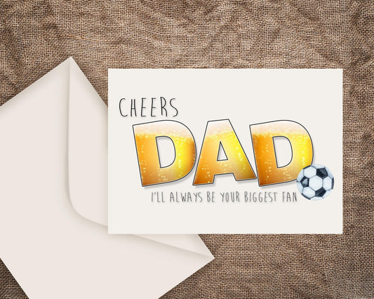 Cheers Dad Father's Day Card for Dad - or Birthday A5 Glossy Greetings Card V. 2 - Rainbowprint.uk