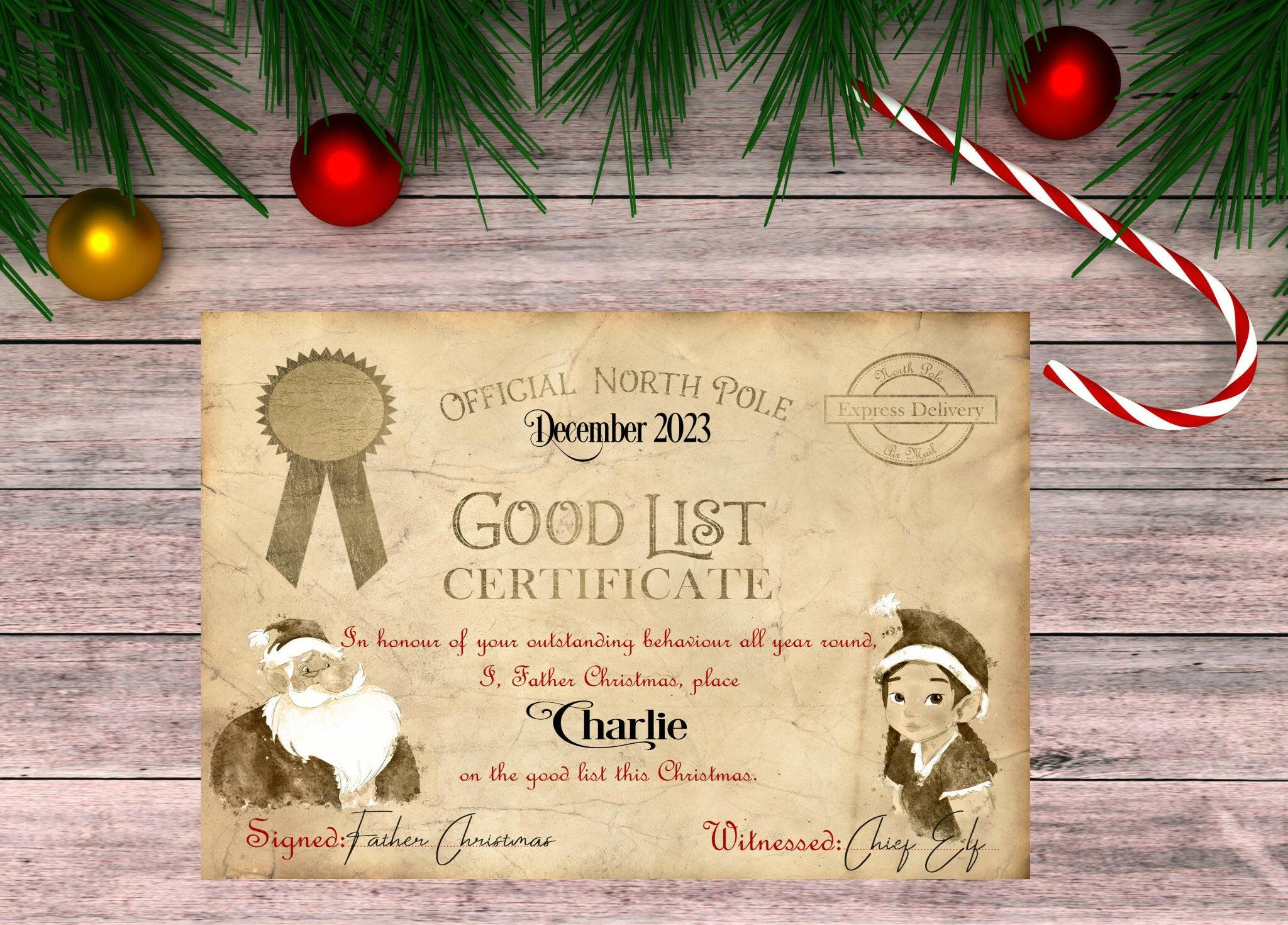 Christmas Good List Certificate Personalised With Any Name christmas-good-list-certificate-personalised-with-any-name
