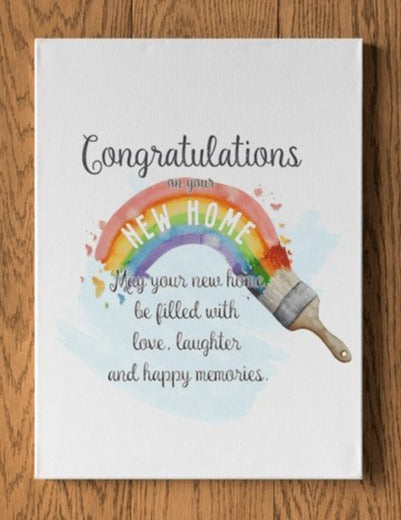 Congratulations on your New Home Personalised A4 Wall Print - rainbowprintshop