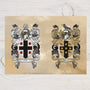Couples double coat of arms gift wall print family crests from Rainbowprint.uk