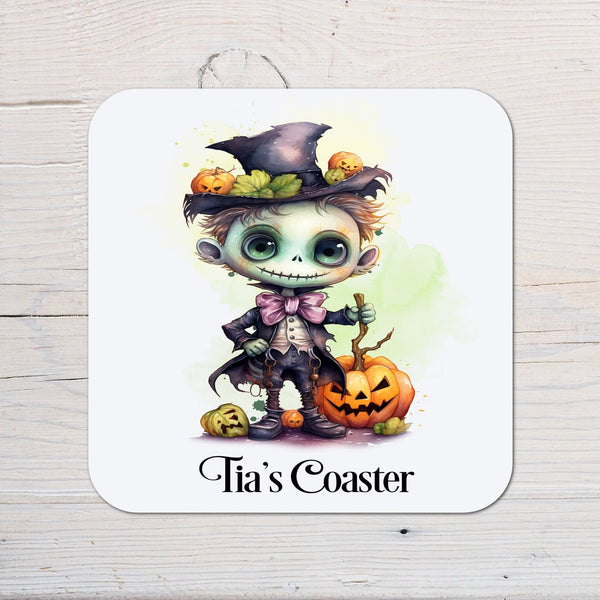 Cute Emo Character Coaster personalised with any wording - Rainbowprint.uk