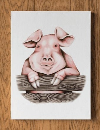 Cute Pig A4 Wall Print - rainbowprintshop
