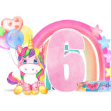 Cute Unicorn Pink Age 1 - 13 Personalised A5 Glossy Greetings Card - Rainbowprint.uk